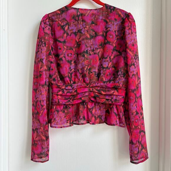 Steve Madden Pink Floral Blouse Medium NWT - Picture 2 of 8
